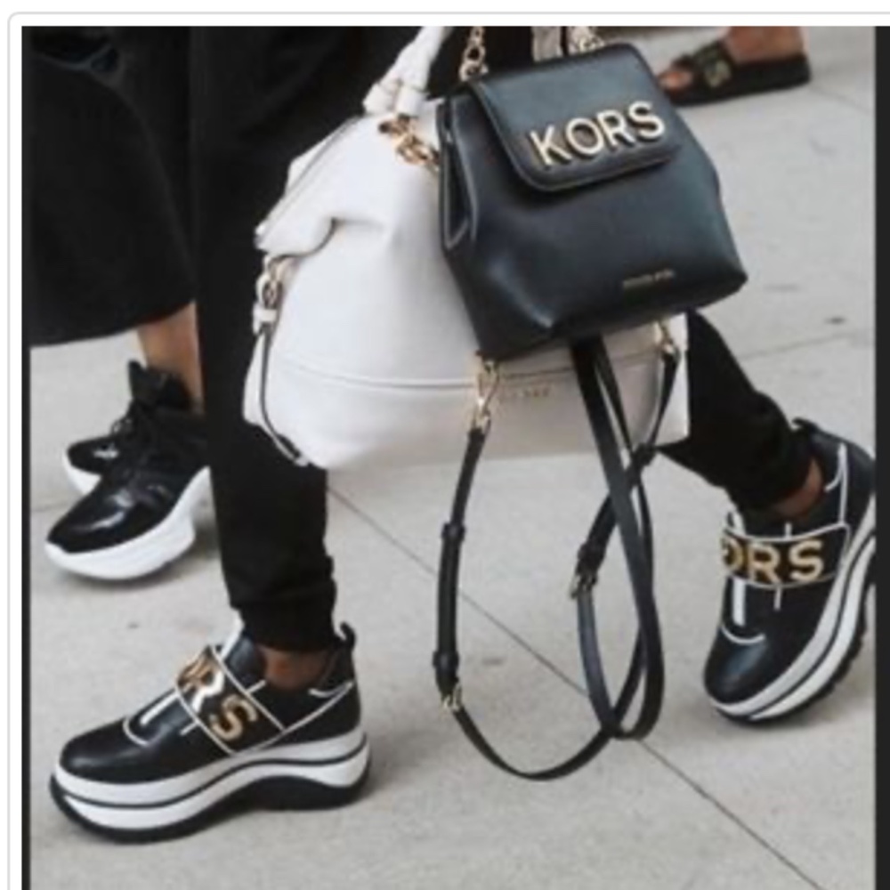 Michael Kors Felicia Leather Platform Dad Trainer Sneakers size 6.5 - Picture 7 of 16